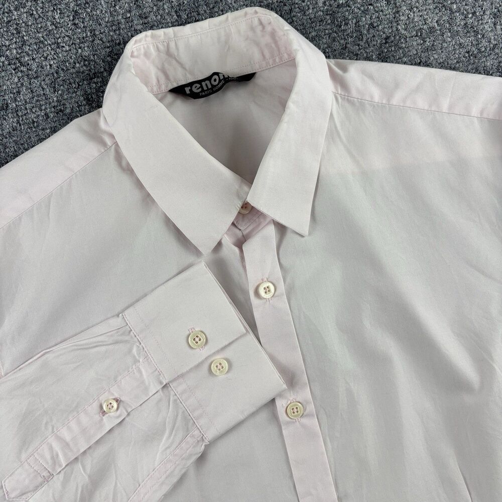 Renoma Shirt 100 Mens S-M Light Pink Button Down Slim Fit Cotton